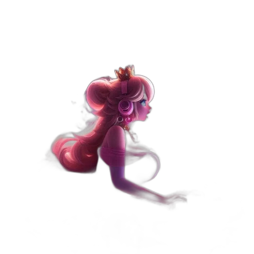 creature, crown, hair, staff, concept art, pixel art, fantasy art, 3d render transparent PNG cut-out
