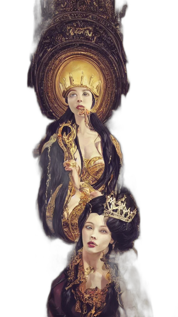 crown, jewelry, dress, hat, fantasy art, concept art, photorealistic, oil painting transparent PNG cut-out