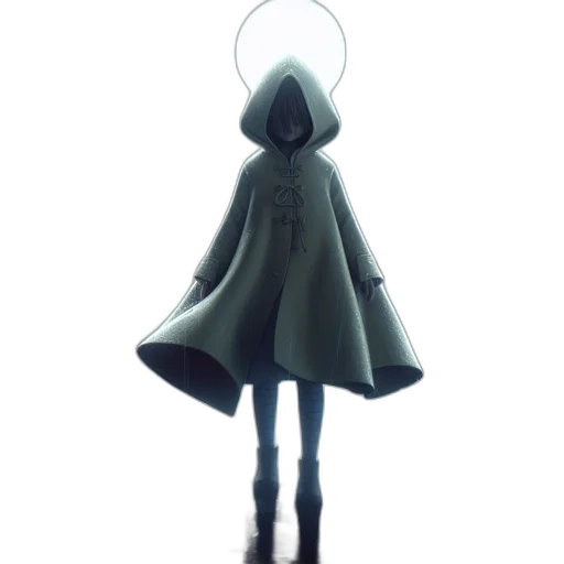 dress, robot, jacket, mask, concept art, 3d render, fantasy art, watercolor transparent PNG cut-out