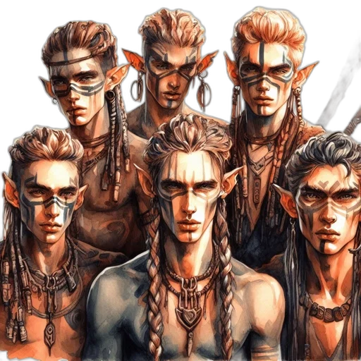 staff, fantasy art, concept art, cyberpunk, comic book art, earth tones, six, male transparent PNG cut-out