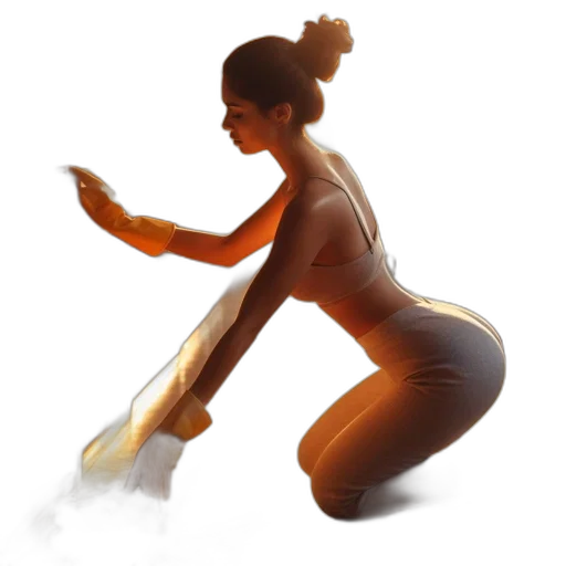 staff, dress, hair, concept art, photorealistic, fantasy art, 3d render, fire transparent PNG cut-out