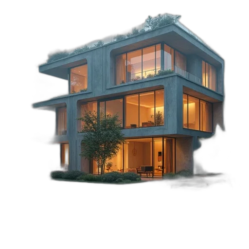 building, furniture, 3d render, photorealistic transparent PNG cut-out