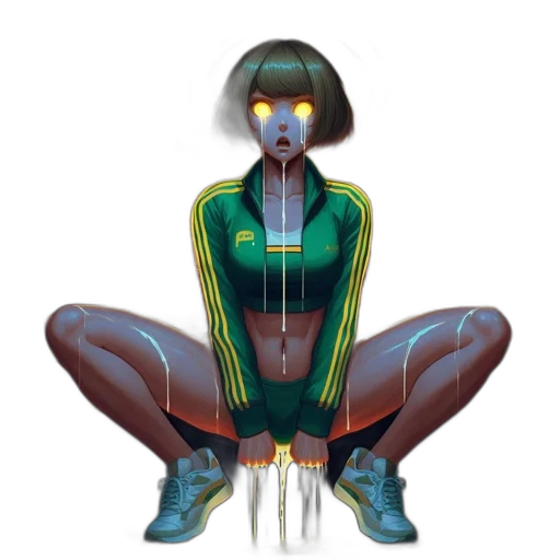 robot, jacket, creature, jewelry, cyberpunk, concept art, pixel art, comic book art transparent PNG cut-out