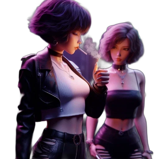 jacket, robot, cyberpunk, concept art, comic book art, fantasy art, neon lights, outer space transparent PNG cut-out