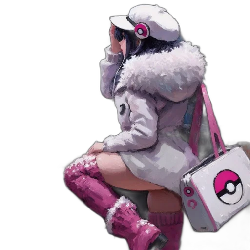 jacket, weapon, staff, concept art, cyberpunk, pixel art, fantasy art, pastel transparent PNG cut-out