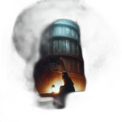 bottle, robot, hat, face, concept art, watercolor, fantasy art, photorealistic transparent PNG cut-out
