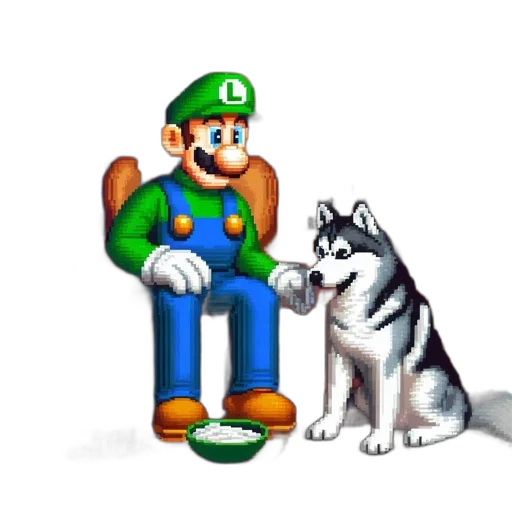 animal, pixel art, concept art, 3d render, cartoon, green, monochrome, intimate transparent PNG cut-out