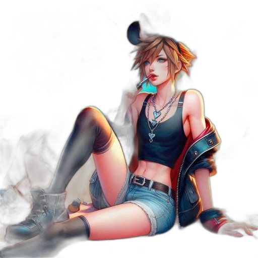 fantasy art, concept art, cyberpunk, pixel art, neon lights, fire, blue, pastel transparent PNG cut-out