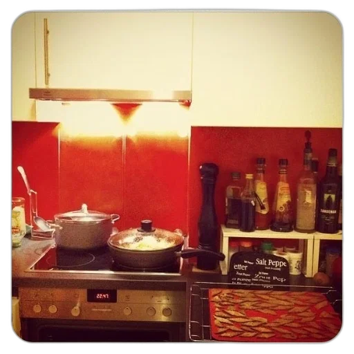 food, staff, kitchen, stove, top, oven, red, backsplash transparent PNG cut-out