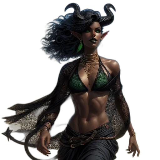 fantasy art, concept art, comic book art, photorealistic, dark, green, earth tones, woman transparent PNG cut-out