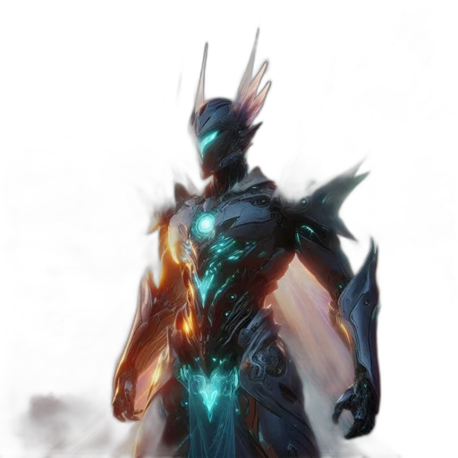 robot, sword, dragon, creature, concept art, fantasy art, 3d render, cyberpunk transparent PNG cut-out