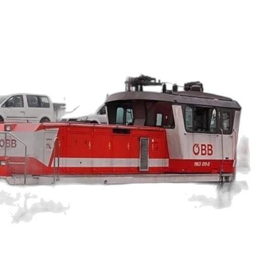 3d render, concept art, photorealistic, red, white, train, letters, obb transparent PNG cut-out