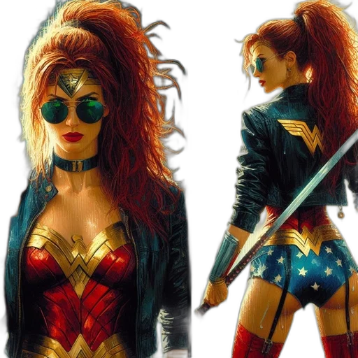 comic book art, concept art, fantasy art, 3d render, woman, vibrant, red, hair transparent PNG cut-out