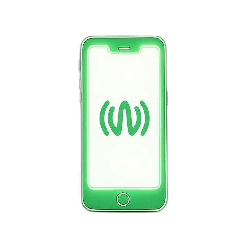 stylized, illustration, smartphone, green, background, phone, centered, has transparent PNG cut-out