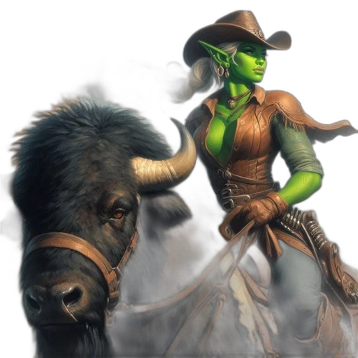 animal, fantasy art, concept art, photorealistic, green, green-skinned, fantasy, character transparent PNG cut-out