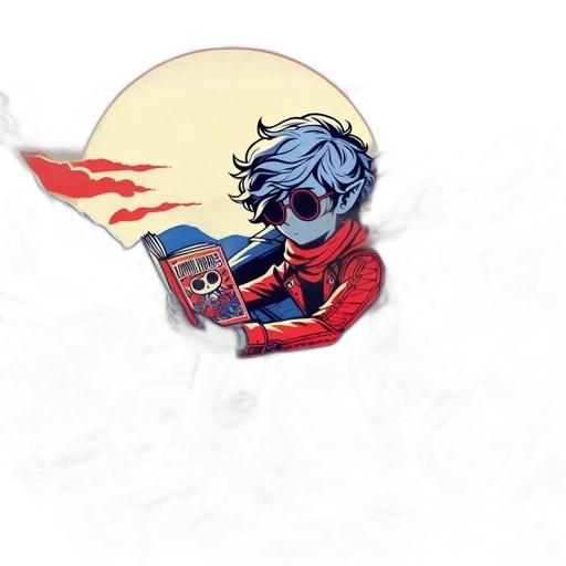 comic book art, concept art, fantasy art, pixel art, outer space, blue, young, character transparent PNG cut-out