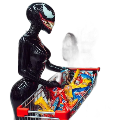 robot, food, creature, comic book art, concept art, outer space, comic, scene transparent PNG cut-out
