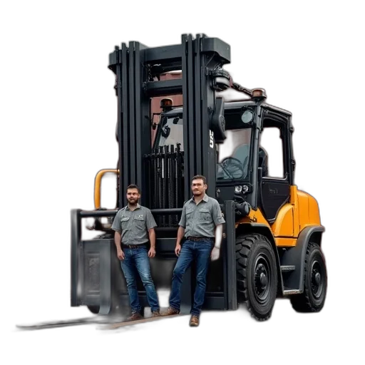 staff, robot, two, men transparent PNG cut-out