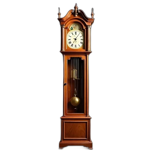 furniture, 3d render, classic, wooden, grandfather, clock, detailed, design transparent PNG cut-out