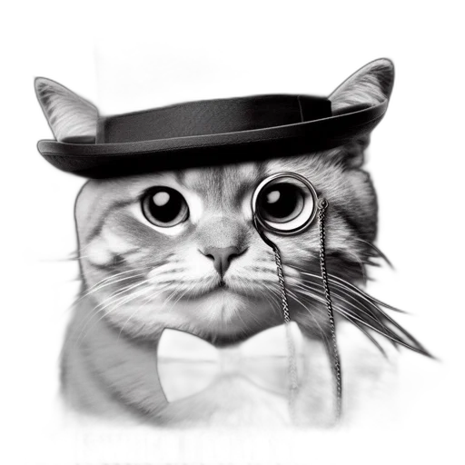 hat, animal, staff, face, photorealistic, cartoon, pencil sketch, concept art transparent PNG cut-out
