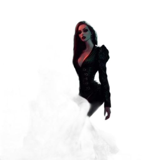 dress, concept art, pixel art, fantasy art, comic book art, dark, monochrome, two transparent PNG cut-out