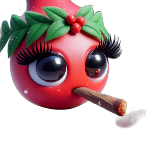 3d render, concept art, photorealistic, fire, anthropomorphic, fruit, character, crown transparent PNG cut-out