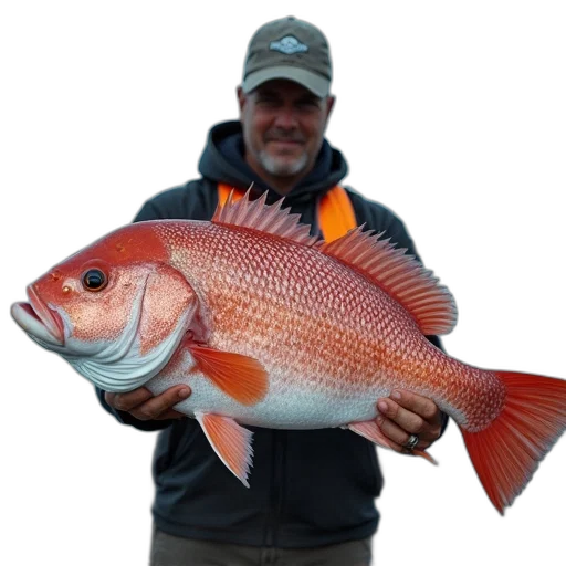 animal, photorealistic, man, boat, holds, large, red, drum transparent PNG cut-out