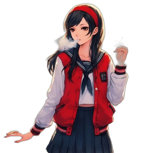 jacket, staff, weapon, hat, pixel art, anime, concept art, cartoon transparent PNG cut-out