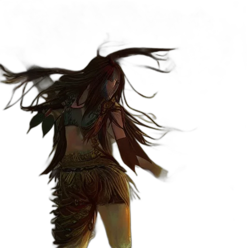 hair, mask, creature, dress transparent PNG cut-out