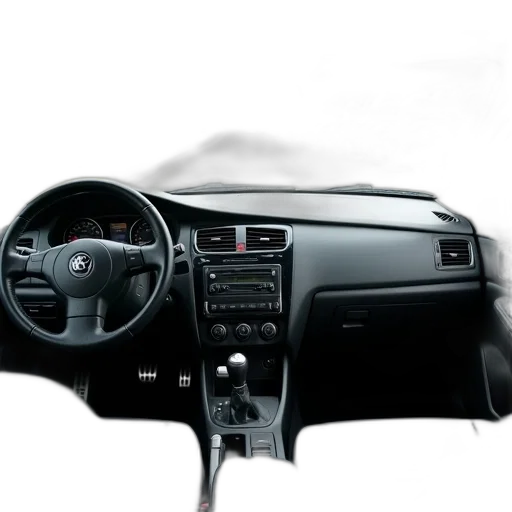 car, photorealistic, 3d render, interior, clear, view, dashboard, steering transparent PNG cut-out