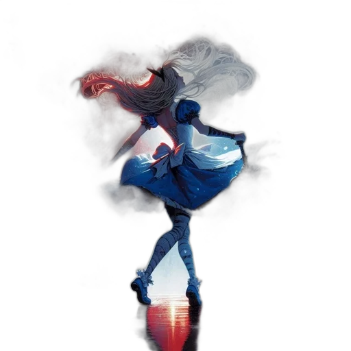 dress, robot, concept art, fantasy art, 3d render, pixel art, fire, underwater transparent PNG cut-out