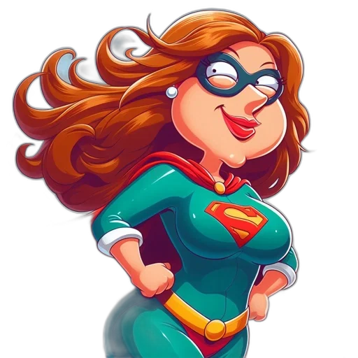 dress, comic book art, cartoon, concept art, 3d render, female, superhero, character transparent PNG cut-out