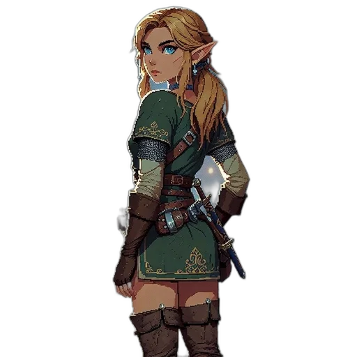 staff, dress, sword, weapon, fantasy art, concept art, pixel art, watercolor transparent PNG cut-out