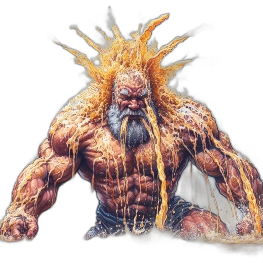 creature, hair, animal, concept art, fantasy art, comic book art, photorealistic, muscular transparent PNG cut-out