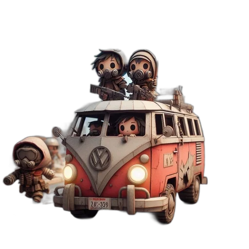 car, weapon, concept art, 3d render, fantasy art, comic book art, post-apocalyptic, urban transparent PNG cut-out