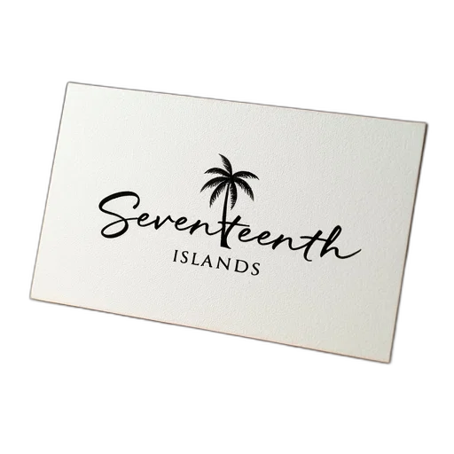 white, business, card, logo, featuring, stylized, palm, tree transparent PNG cut-out