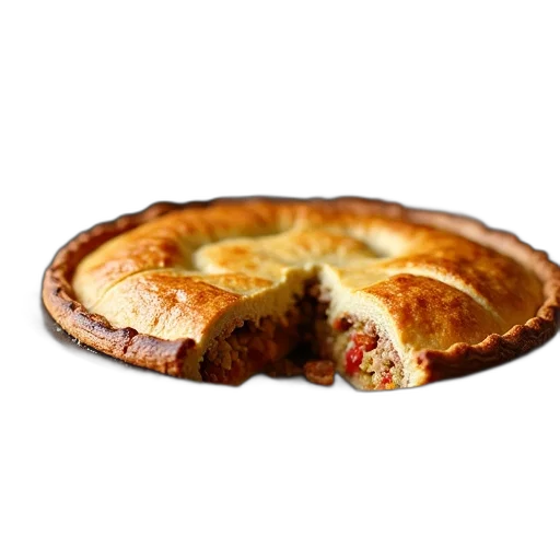 food, crown, 3d render, photorealistic, freshly, baked, pie, golden-brown transparent PNG cut-out