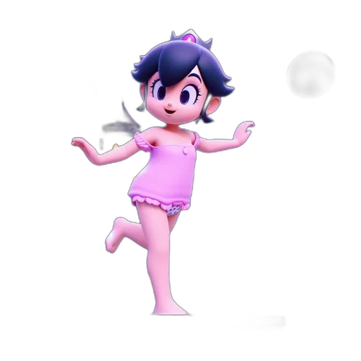 dress, creature, staff, weapon, 3d render, concept art, cartoon, vaporwave transparent PNG cut-out