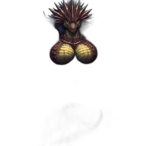 creature, mask, crown, dragon, concept art, fantasy art, pixel art, 3d render transparent PNG cut-out