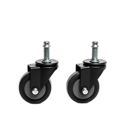 jewelry, 3d render, white, background, two, black, caster, wheels transparent PNG cut-out