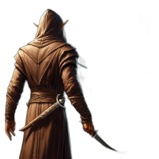 sword, staff, weapon, jacket, concept art, fantasy art, comic book art, hooded transparent PNG cut-out