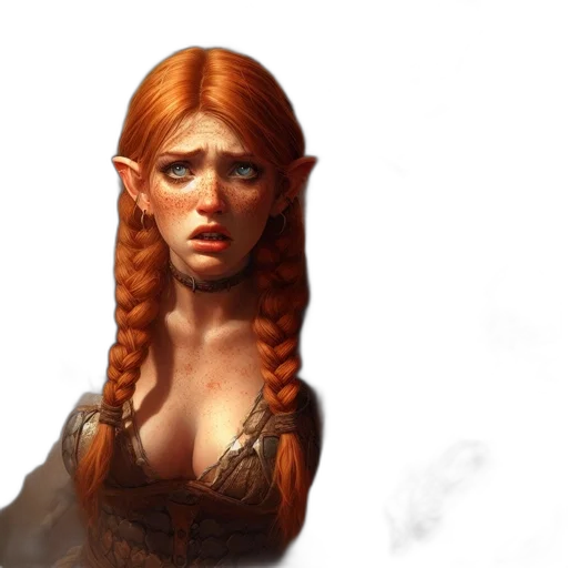 face, fantasy art, concept art, photorealistic, 3d render, golden, red, two transparent PNG cut-out