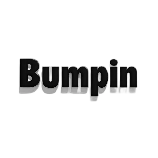 furniture, white, background, word, bumpin, bold, black, uppercase transparent PNG cut-out