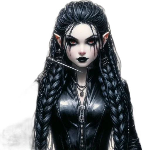 hair, fantasy art, concept art, comic book art transparent PNG cut-out