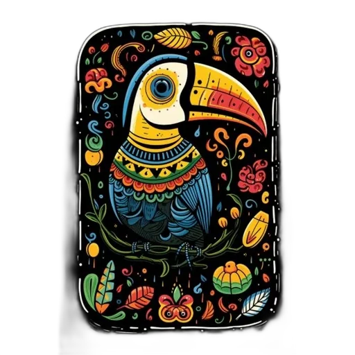 animal, jacket, vibrant, colorful, bird, surrounded, floral, fauna transparent PNG cut-out