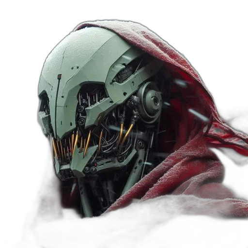 mask, creature, face, robot, concept art, fantasy art, 3d render, photorealistic transparent PNG cut-out