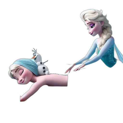 concept art, 3d render, cartoon, fantasy art, underwater, snow, scene, animated transparent PNG cut-out