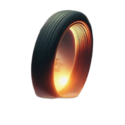 jewelry, 3d render, large, tire, forms, glowing, portal, sky transparent PNG cut-out