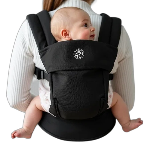 baby, carrier, mini, mesh, black, logo transparent PNG cut-out