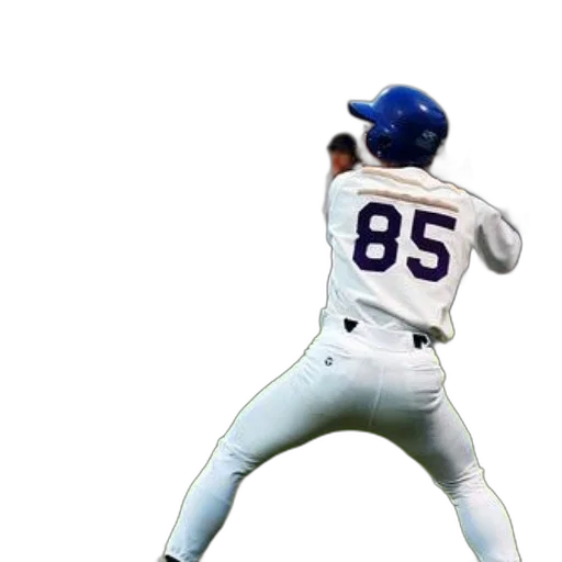 robot, 3d render, photorealistic, baseball, player, white, uniform, number transparent PNG cut-out